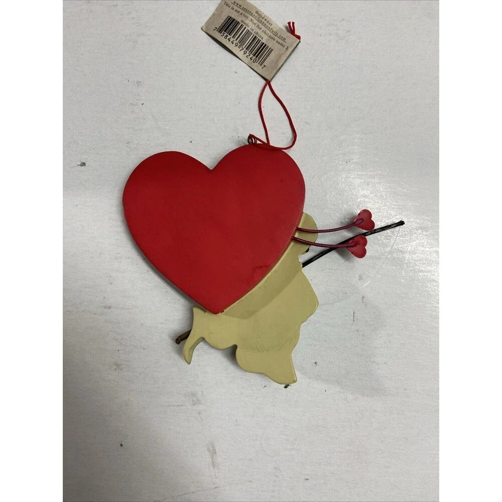 Seasons of Cannon Falls  Love At First Bite Fishing Ornament Big Red Heart NWT